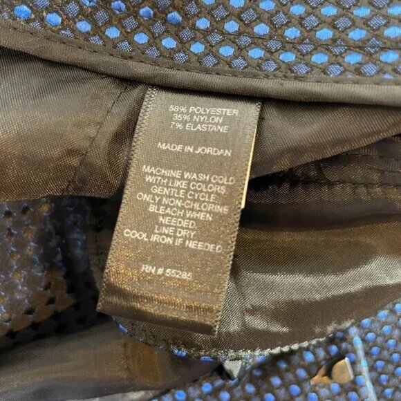 Express Columnist Ankle Dress Pants Sheen Patterned Navy Black Size 2 - Picture 12 of 13